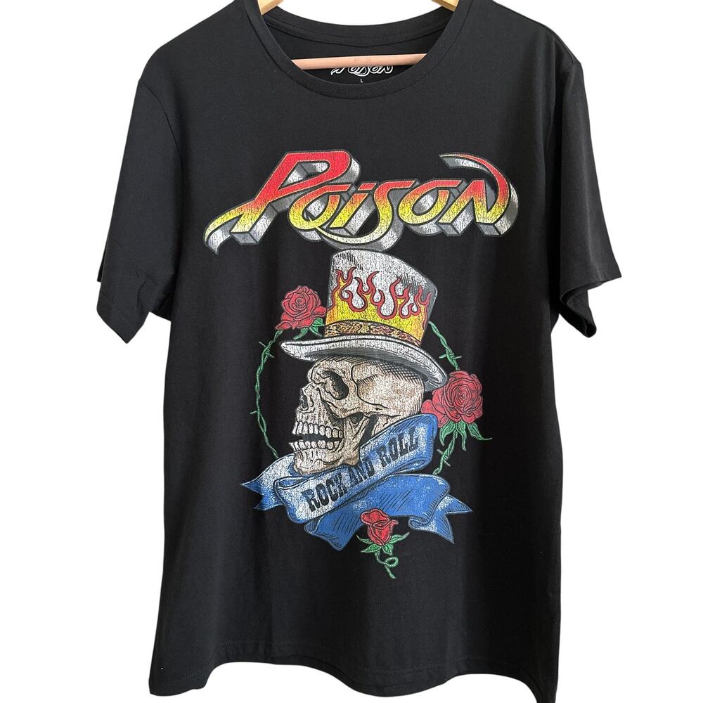 C-Life Group Poison Band Tee - Skull Flame Graphic - Men's Large‎ - NWOT